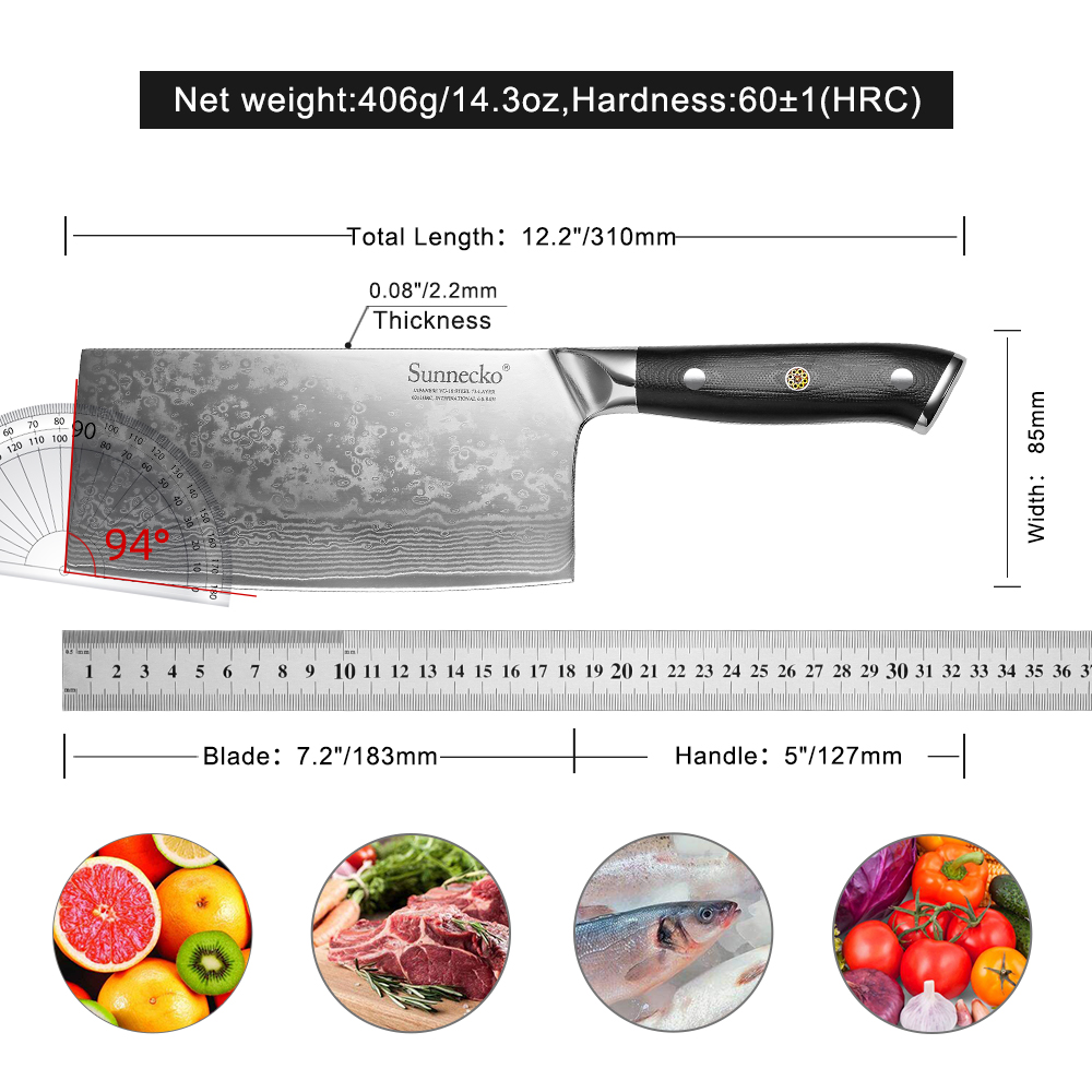 Sunnecko Cleaver Slicing Knive - High Tech Kitchen Accessories review and price