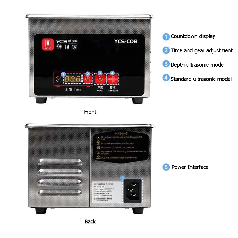 YCS YCS-C08 Ultrasonic Cleanin - Mobile Tech Accessories review and price