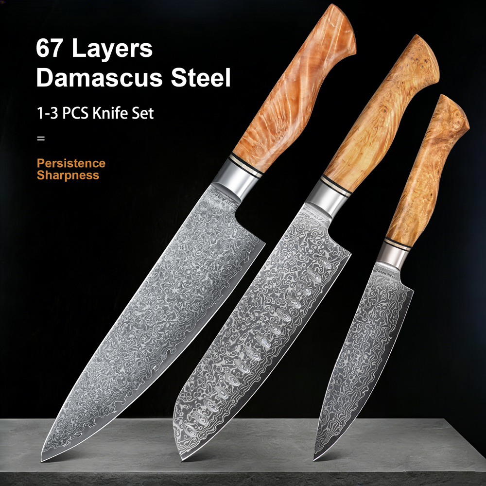 1-3PCS Knife Sets 67 Layer Dam - High Tech Kitchen Accessories review and price