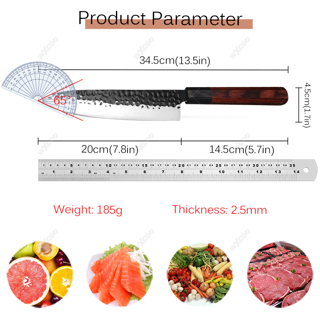 WXCOO Red Wood Handle  7.8 Inc - High Tech Kitchen Accessories review and price